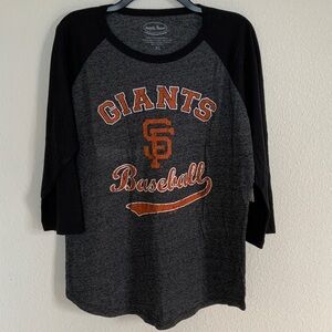 Giants Baseball Long Sleeve Tee - Black and Gray